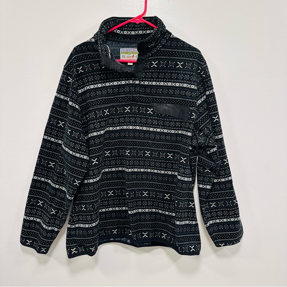 Jachs flecece Patagonia style sweatshirt Black and white sweater women’s size XL